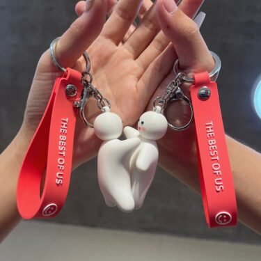 Magnetic Hug Couple Keychains — "The Best of Us" Matching Set