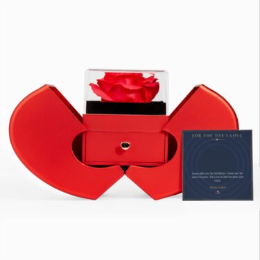 The Rose Box — Love Knot Necklace, Rotating Rose Gift Box