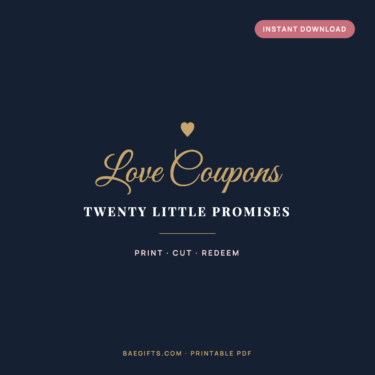 Love Coupons — 20 Printable Promises, Instant Download